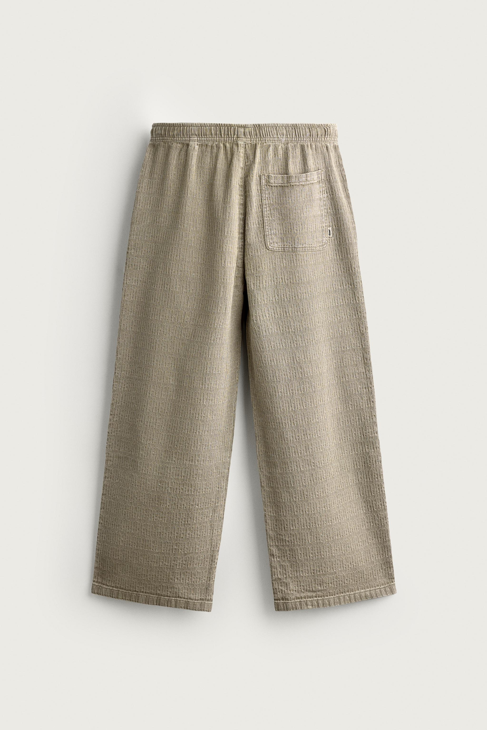 WASHED JACQUARD RELAXED FIT PANTS